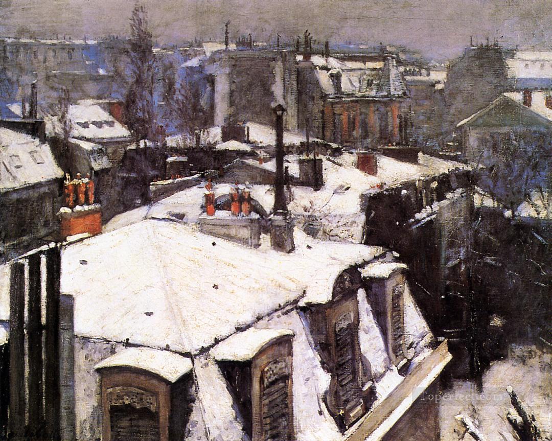 Tejados bajo la nieve Gustave Caillebotte Pintura al óleo
